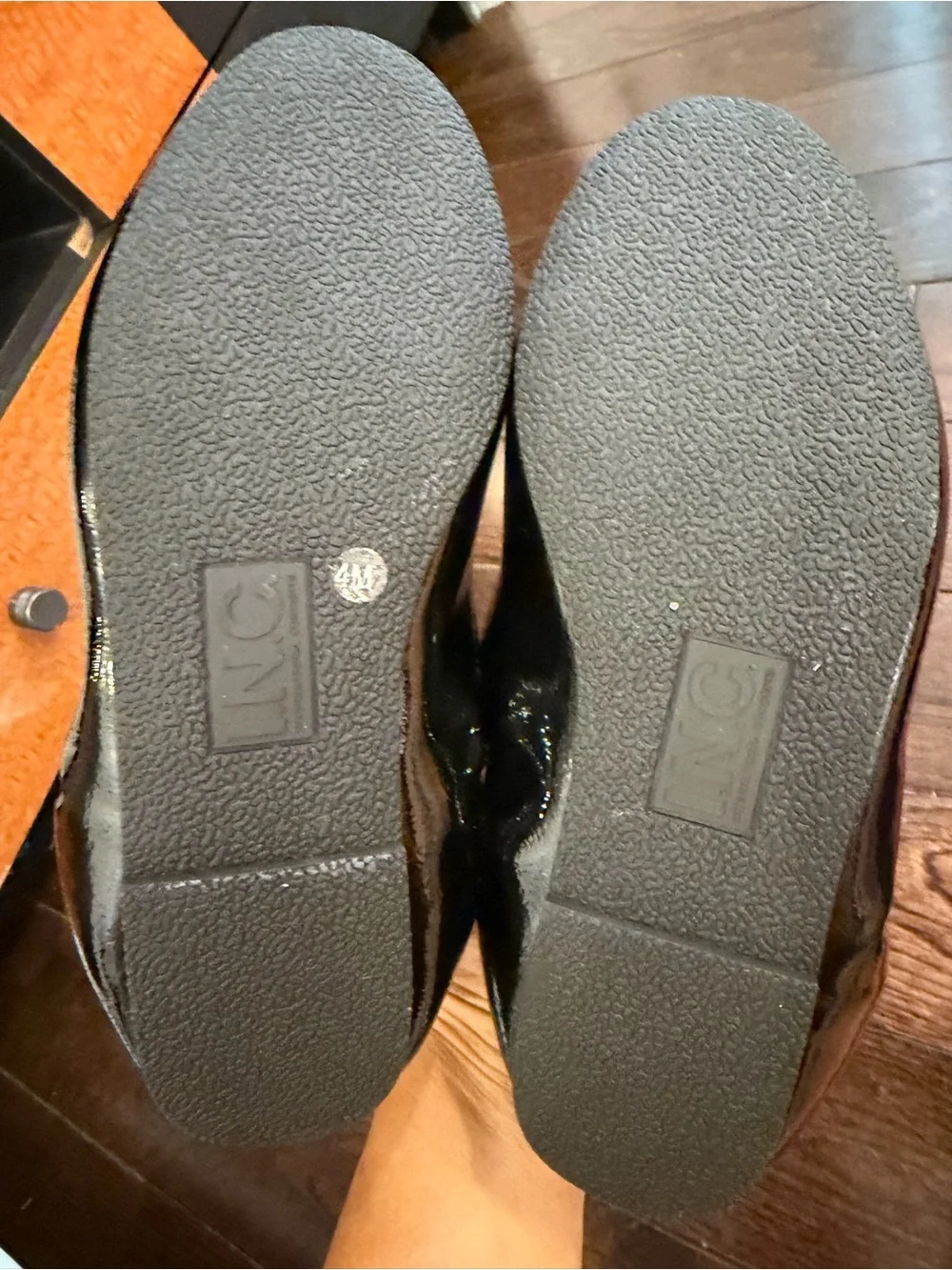 INC Black Patent Bow Ballet Flats size 4 girls
